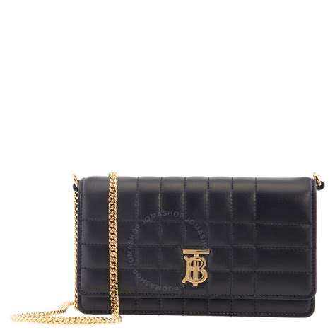 Burberry Black Lola Logo Plaque Quilted Mini Crossbody Bag